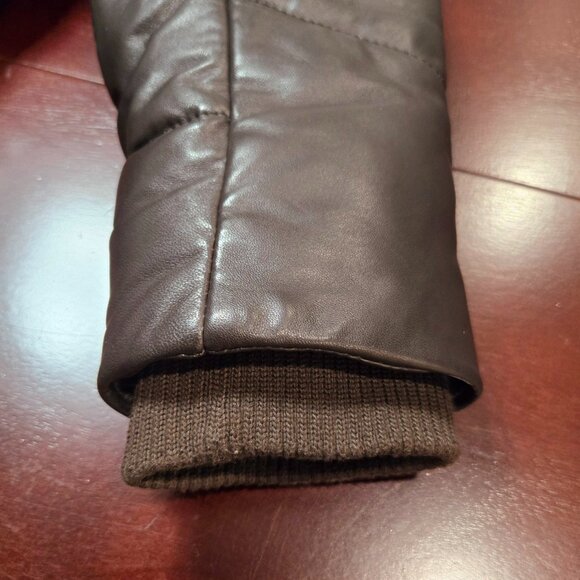 VERSACE COLLECTION Down Filled Leather Moto Jacket - Picture 15 of 16